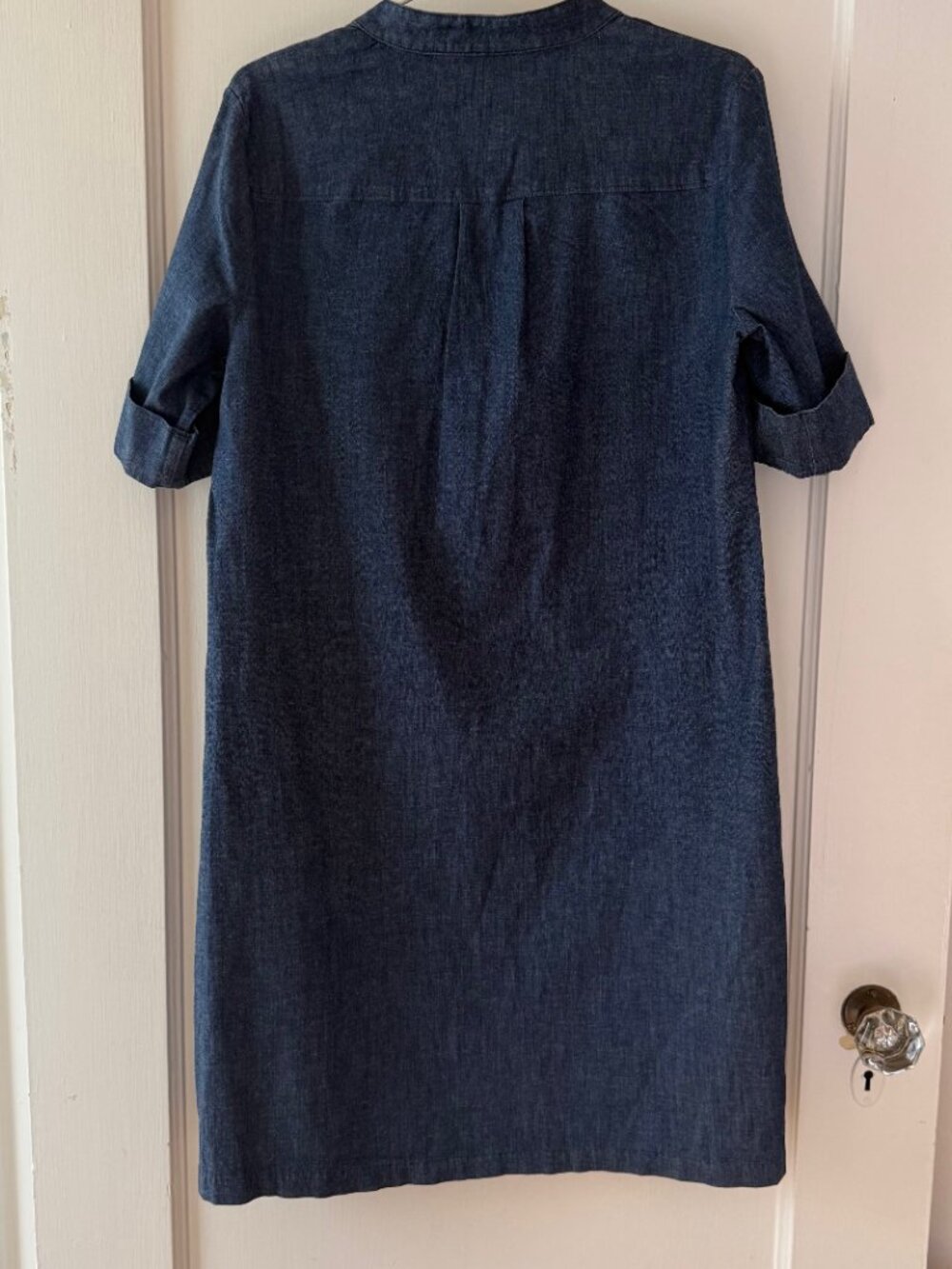 Anne Klein Lightweight Denim Gold Zipper  Shift Dress  Sz 6 - Picture 2 of 11